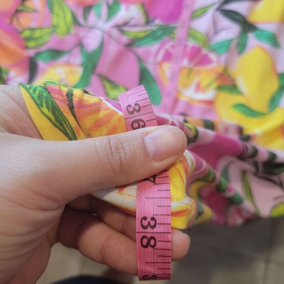 Pappagallo Dress Pink Lemons Fruit Print Size Large - Picture 7 of 9
